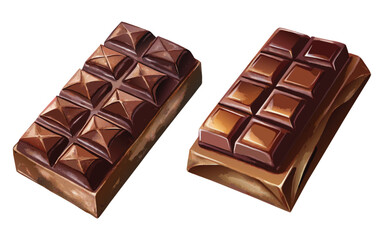 Obraz premium Delicious chocolate bars collection set with dripping vector set illustration clipart isolated on white background 