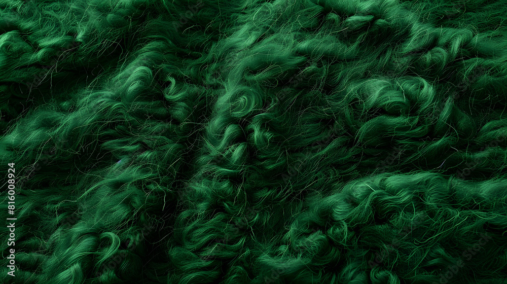 Poster Coarse dark green woolen fabric Sheep with long durable coarsefiber wool especially suited to your design As with various large breeds of lamb Texture background pattern : Generative AI