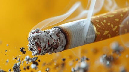 No Smoking: A Powerful 3D Visual Reminder Against Tobacco Use, with copy space