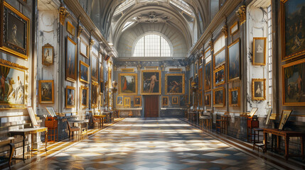 A massive art museum with a collection of Renaissance art.