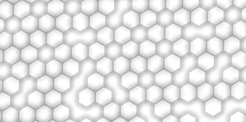 Abstract white background with hexagons. Abstract hexagon polygonal pattern background vector. seamless bright white Pattern with hexagons illustration of a honeycomb. Futuristic surface .