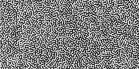 Abstract Turing organic wallpaper with background. Turing reaction diffusion monochrome seamless pattern with chaotic motion. Natural seamless line pattern.	
