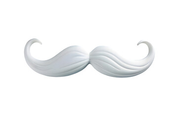 White mustache isolated on transparent  background