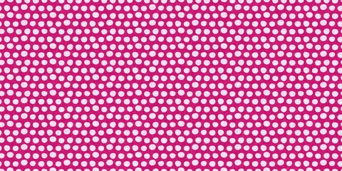 Modern motif shape abstract shape magenta pink color seamless border pattern with cloth fabric linen effect. Vibrant fresh childish design for drawn geo textile ribbon trim or washi tape