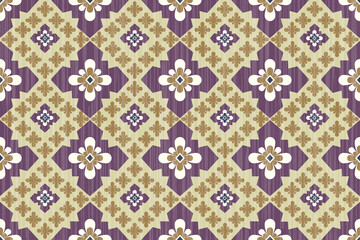 Navajo tribal vector seamless pattern. Native American ornament. Ethnic South Western decor style. Ikat Boho geometric ornament. Vector seamless pattern. Mexican blanket, rug. Woven carpet 