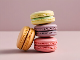 colorful macaroons on table