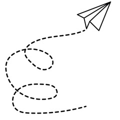 Paper Plane Dotted Line