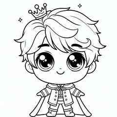 Discover the charming world of this adorable cartoon prince! Perfect for children's books, greeting cards, and more. Add a touch of royalty to your projects today