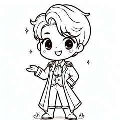 Discover the charming world of this adorable cartoon prince! Perfect for children's books, greeting cards, and more. Add a touch of royalty to your projects today