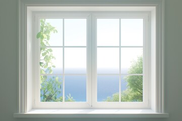 White window in the room interior