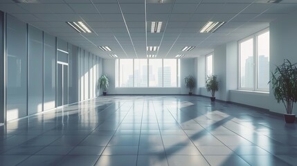 Fototapeta premium Empty office open space interior.