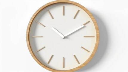 realistic wall clock isolated on white 3d illustration