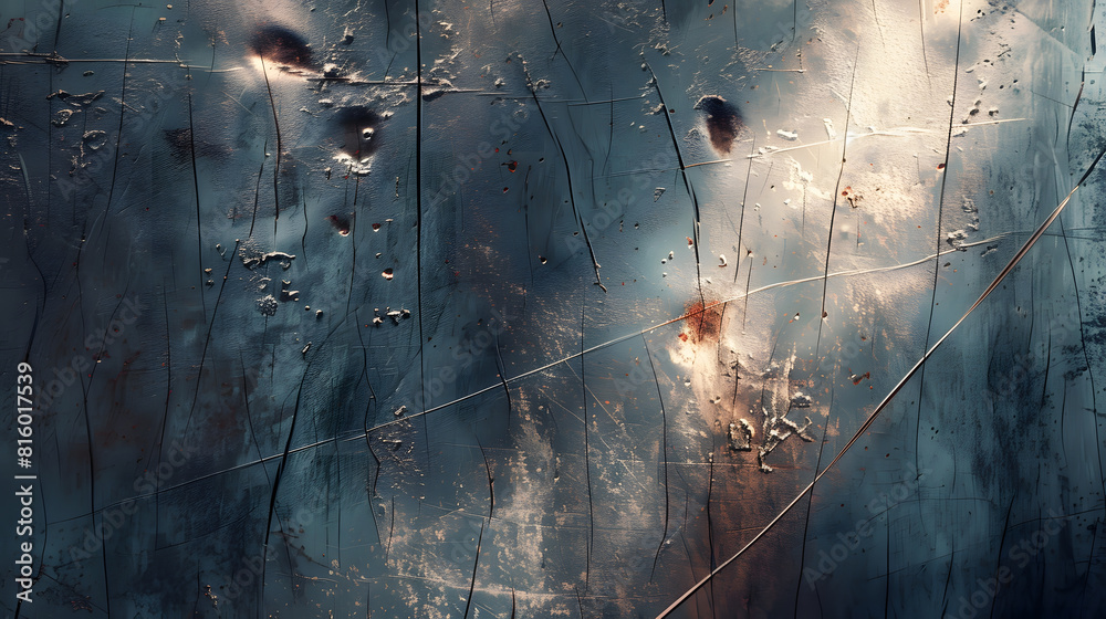 Poster metal texture with scratches and cracks : generative ai