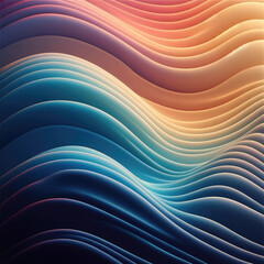 Generative AI minimalist elegant smooth gradient waves illustration, realistic Gradient Wave, 3d gradient wave outline, With smoothly flowing color gradations, cool wavy line art with minimalist style