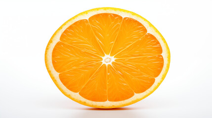 slice of orange front view on white background