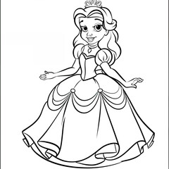 princess Coloring hare picture for children