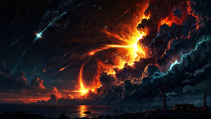 Propagation of solar radiation storms from the sun That affects the world, effects on the world, global warming and rising temperatures.