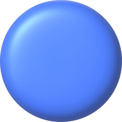 3d infographics icon. Light blue circle button. PNG illustration.