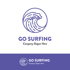 Ocean Waves Surfing Logo Ideas Vector Illustration 6