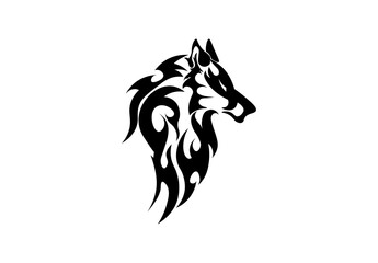 Vector illustration of a wolf portrait on a white background for a logo	
