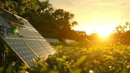 Solar panels on a solar farm