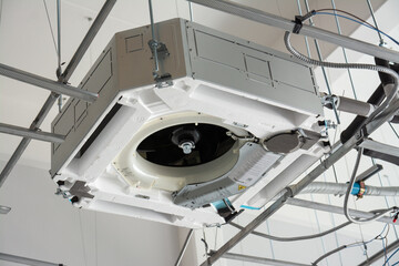 install  ceiling mounted cassette type air conditioner unit