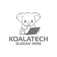 Koala tech logo vector illustration