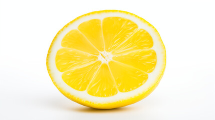 half sliced lemon isolated on white background