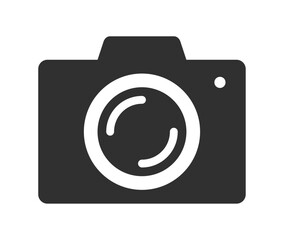 シンプルなカメラの黒いアイコン - 一眼レフカメラ・デジカメのイメージの素材
