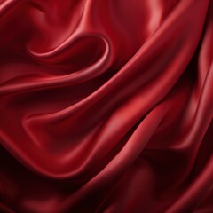 Fototapeta premium Red silk fabric cloth texture background