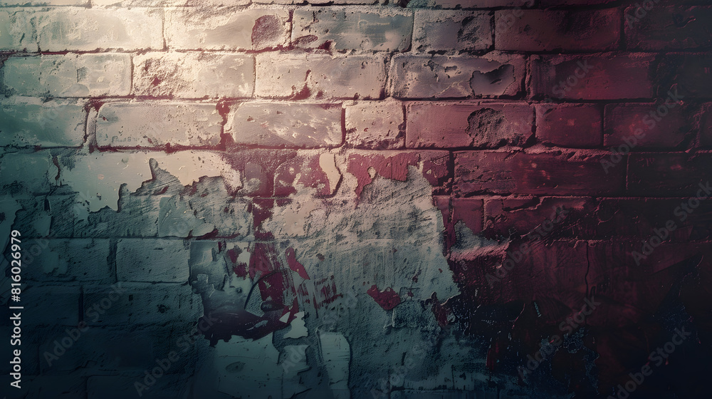 Poster old painted brickwall grungy background or texture : generative ai