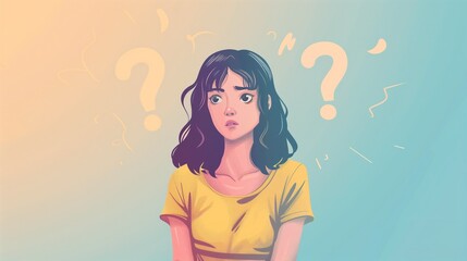 Illustration of a confused woman