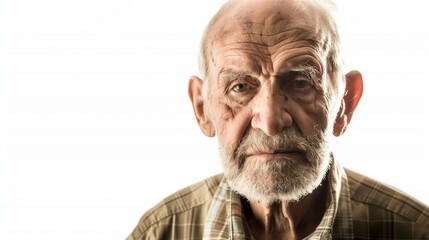 Fototapeta premium Old man on white background