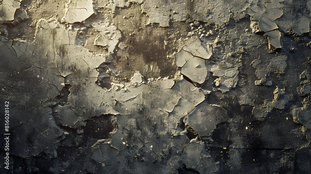 Poster Stone grunge texture for background A dirty not perfect old wall with cracks and peeling paint : Generative AI