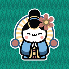 japanese cute character sticker, design element