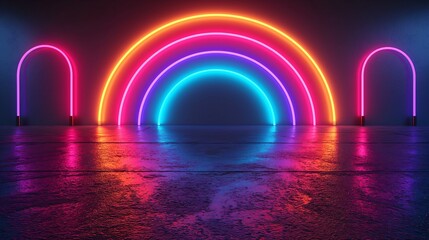 Vibrant Retro Neon Rainbows