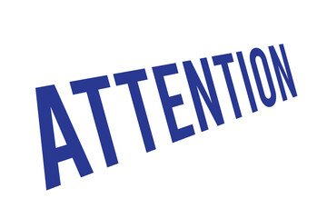 Rubber stamp with the word attention isolated from the background, vector illustration.