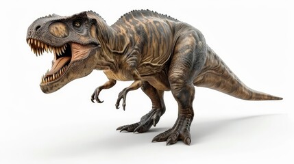 Fototapeta premium tyrannosaur dinosaur on white background prehistoric animal 3d illustration