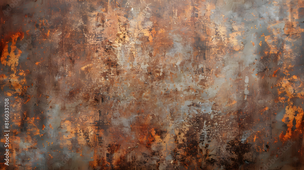 Poster Zinc Texture Zinc Background Zinc Rust Background texture of Rusted steel metal corroded texture Grunge background texture For art design or web design and vertical background : Generative AI