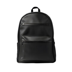 Black backpack mock up isolated on transparent background