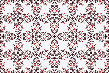 vintage seamless pattern with red and white color