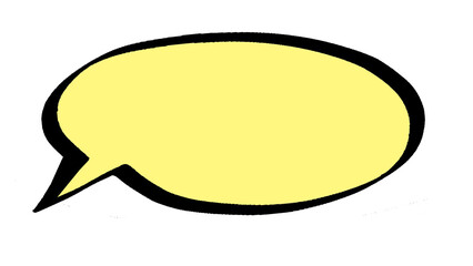 Comic art speech bubble box,blob bubble ,Yellow color button isolated element-illustration