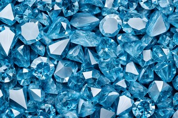 Blue Shiny Crystal Diamond Abstract Background
