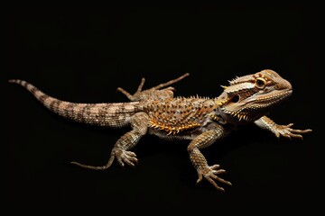 Naklejka premium Bearded dragons reptile pet close up