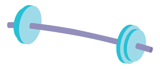 Weightlifting barbell in flat design. Gym equipment for bodybuilding. Vector illustration isolated.