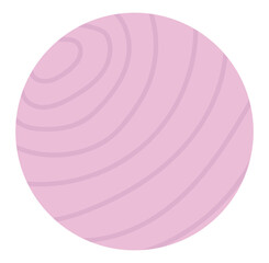 Fitness ball in flat design. Training equipment for pilates or yoga workout. Vector illustration isolated.