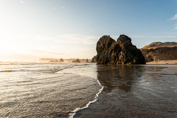 sunset on la lobera beach in marcona peru