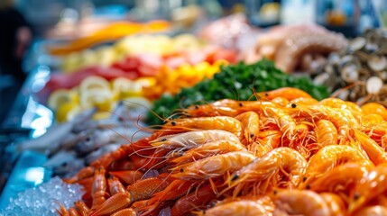 Fototapeta premium Fresh seafood at the fish market