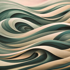 Blue abstract background with flowing curves reminiscent of waves