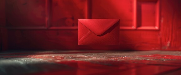 Red Envelope On A Red Background, Birthday Background